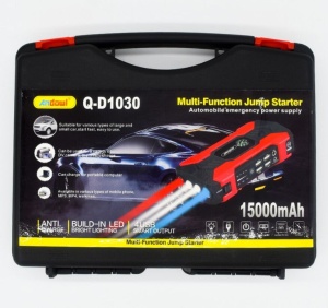 Starter auto multifunctional D1030, 15000mAh, 12V-19V output, 4 iesiri USB, afisaj eletronic, negru cu rosu - Img 7