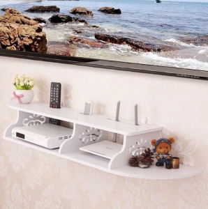 Suport elegant pentru router si alte dispozitive sau obiecte de decor, 100x23cm, alb - Img 4