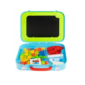 Tablita de desenat tip valiza, cu mozaic 2 in 1, roti zimtate si diferite accesorii - Img 2