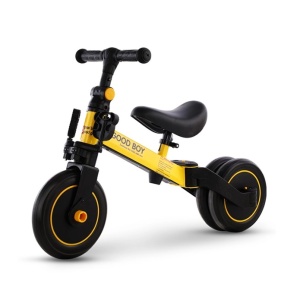 Tricicleta transformabila in bicicleta de echilibru, roata fata de 9 inci, pentru copii 2-6 ani cu inaltime intre 80-130 cm, 3.5 kg greutate, rosu/galben/alb - Img 2