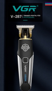 Trimmer Profesional VGR V-287 SuperTrim, Lame T din Otel Inoxidabil, Autonomie 90 Minute, Incarcare USB - Img 5