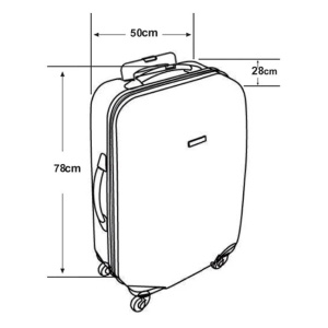 Troler Negru cu Dungi Reliefate, 90L, 45x25x67cm - Img 7