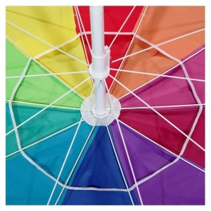 Umbrela Plaja Anti Vant, cu Inele, Cadru Metalic, Ø2.25m, Multicolor - Img 3