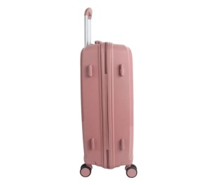 Valiza Troler cu Dungi Reliefate, 3 manere si 4 roti rotative, capacitate 25 kg, 87L, 48x28.5x75.5 cm, roz - Img 2
