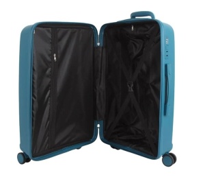 Valiza Troler de Calatorie, cu Dungi Reliefate, 87L, 48x28.5x75.5 cm, petrol - Img 7