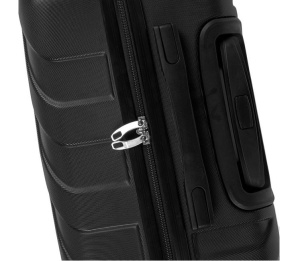 Valiza - Troler, Model cu dungi reliefate, Capacitate 60L, Negru - Img 5