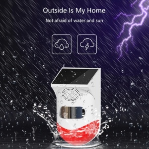 Alarma cu detector de miscare PIR, incarcare solara sau USB, IP65, cu telecomanda - Img 11