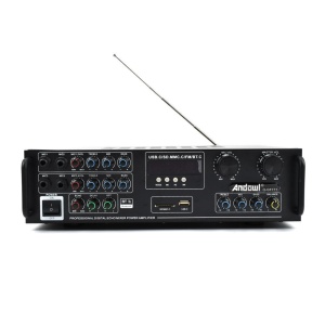 Amplificator sunet GF777, 300 W, cu bluetooth, telecomanda si functie Karaoke, negru - Img 1