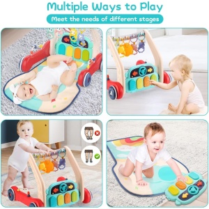 Antemergator 3 in 1, Salteluta si Centru de Activitati cu Lumini si Muzica, 4 Moduri de Joaca, Confortabil, Multicolor - Img 3