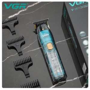 Aparat de tuns si trimmer profesional VGR V-961, fara fir, incarcare USB, cu carcasa transparenta - Img 2