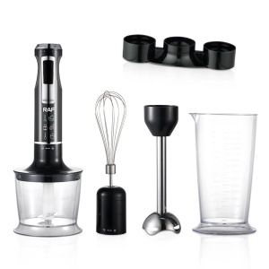 Blender RAF R3010, 4 in 1, 1600W, cu recipient de 500ml, de 600 ml si tel, lame din otel, 41 cm, negru-argintiu - Img 5