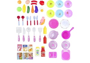 Bucatarie de jucarie, Little Chef cu 48 de accesorii, multicolora - Img 6