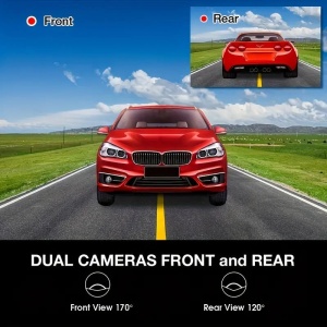 Camera auto DVR, Ecran 4", Dual Lens, Full HD, 170°, Night Vision, G Senzor, Detectie Miscare, Monitor Parcare, Negru - Img 2