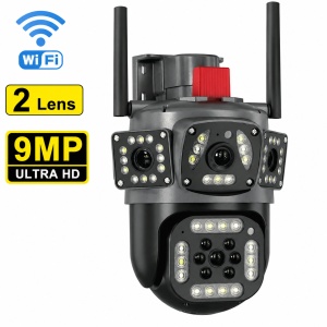Camera de supraveghere 9MP Ultra HD - Conectivitate WIFI - 2 Lentile - PTZ Rotativ - Ultra HD