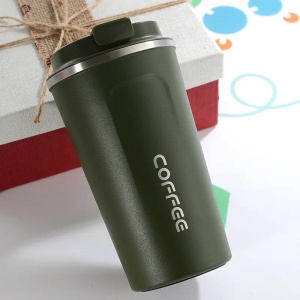 Cana termos din inox pentru cafea sau alte bauturi - Capacitate 510 ml - Verde - Img 2