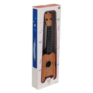 Chitara clasica de jucarie, Dimensiune 53cm, 4 corzi din plastic, cu difuzor si clape, 3+ ani - Img 3