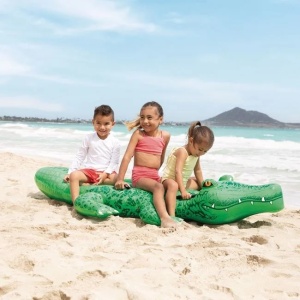 Crocodil Gonflabil pentru copii 3 ani+, Intex, Marime mare 2.03x1.14 m, Verde - Img 4