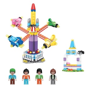 Cuburi de Constructie, Luna Park cu 4 Figurine, 338 piese - Img 1