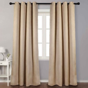 Draperie decorativa tip Blackout, Model reliefat, Dimensiune140x260 cm, Bej - Img 2