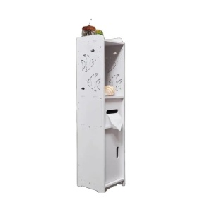 Dulap Vertical pentru Baie, 3 Compartimente, Plastic, 80x20x24 cm, Alb - Img 3