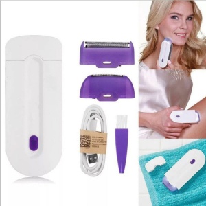 Epilator electric pentru femei, fara fir, 2 in 1, pentru fata si corp, tehnologie Sensa-Light, alb-mov - Img 5