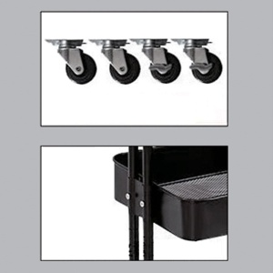 Etajera de bucatarie metalica cu 3 nivele, Dimensiune 44x36x82 cm, Negru - Img 3