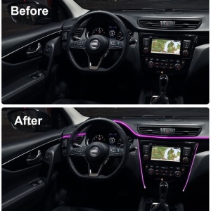 Fir RGB lumina ambientala auto, Lungime 5m, Alimentare cu mufa USB, 7 culori - Img 3