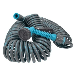 Furtun spiralat cu 4 accesorii si 7 functii - Lungime 20m