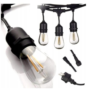 Ghirlanda Luminoasa LED cu Pendule, Interconectabila, 10m/20m cu 20 becuri, Soclu E27, Lumina Alba Calda - Img 1