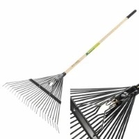 Grebla frunze 24 dinti flexibili maner lemn 1650mm - Img 3