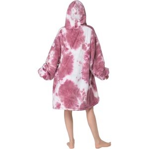 Hanorac Patura Oversize cu Gluga si Buzunar Frontal, Pufos si Cald, Multicolor, Marime Universala - Img 12