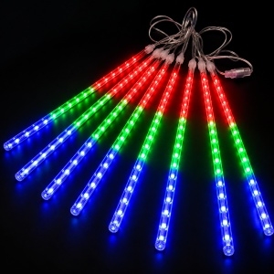 Instalatie de Craciun Ploaie de Meteori, 8 Turturi LED luminosi, Lungime 80cm, Lumina Multicolor - Img 3