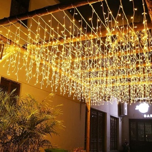 Instalatie Luminoasa cu Franjuri, 240 LED-uri, IP44, 6x1m, Lumina Alba Calda/Rece - Img 7