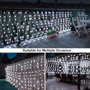 Instalatie Luminoasa cu Franjuri, 240 LED-uri, IP44, 6x1m, Lumina Alba Calda/Rece - Img 14