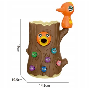 Joc de indemanare pentru copii de 3 ani+, cu magnet, hraneste puii de ciocanitoare, 14.5x10.5x19cm, multicolor - Img 5