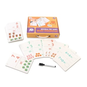 Joc Educativ Invata matematica cu 30 de cartonase reutilizabile, pentru copii 4 ani+, multicolor - Img 1