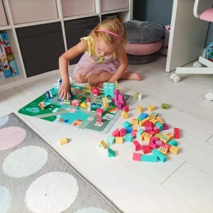 Joc tip puzzle cu oras si blocuri de lemn, 100 piese, multicolor - Img 5