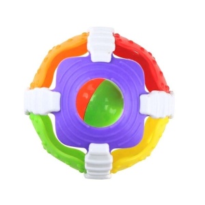 Jucarie bebelusi 6+ luni, cu sunete si lumini, minge senzoriala, silicon, multicolor - Img 6
