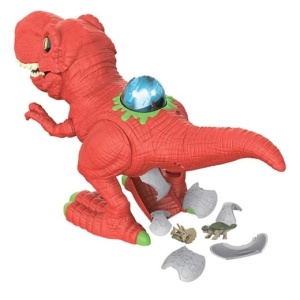 Jucarie in forma de mama-dinozaur pentru copii 3+ ani, Include un ou, Cu sunete si lumini, Functionare cu 3 baterii AG13 (inclus), Plastic, 19x11.5x24.5cm, Galben - Img 2