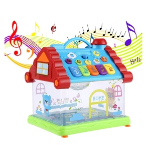 Jucarie interactiva casuta cu proiectii, lumini si melodii, copii 1.5 ani+, 23x20x15cm, Multicolor - Img 1