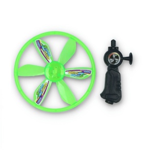 Jucarie interactiva disc zburator cu lansator si lumini, pentru copii 3 ani+, 15 cm, mov/verde - Img 2