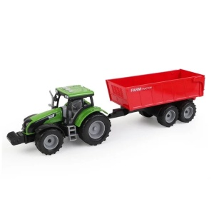 Jucarie tractor cu remorca, capota care se deschide, cu sunete si lumini