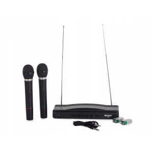 Kit karaoke cu 2 microfoane si statie inclusa, Negru - Img 6