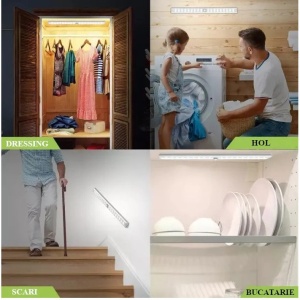 Lampa LED cu senzor de miscare - Lungime 50 cm - Lumina calda - Img 2