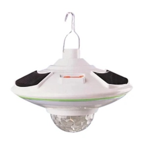 Lampa solara cu LED alb rece si glob rotativ disco 21 cm HB5509 - Img 1