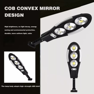 Lampa solara stradala cu telecomanda, Jortan, 150W, 90 COB LED, IP65, senzor miscare, 6500k, 1000lm, 51.6x15.5x34cm, negru - Img 5