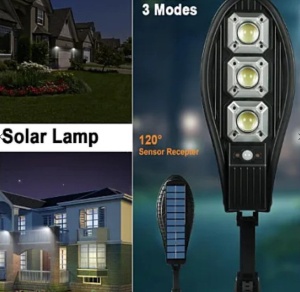 Lampa stradala cu incarcare solara 3 moduri de functionare 90 LED COB - Img 3