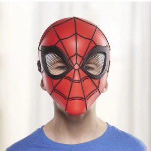 Masca Spiderman, cu banda elastica larga, 20x9x29cm, rosu - Img 3