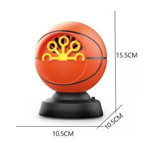 Masina de facut baloane de spaun in forma de minge de basket, pentru copii 2 ani+, recipient de 100ml, plastic, 15x10.5x10.5cm, portocaliu-negru - Img 7
