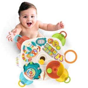 Masuta interactiva cu activitati pentru bebelusi 18 luni+, turn cu bile colorate